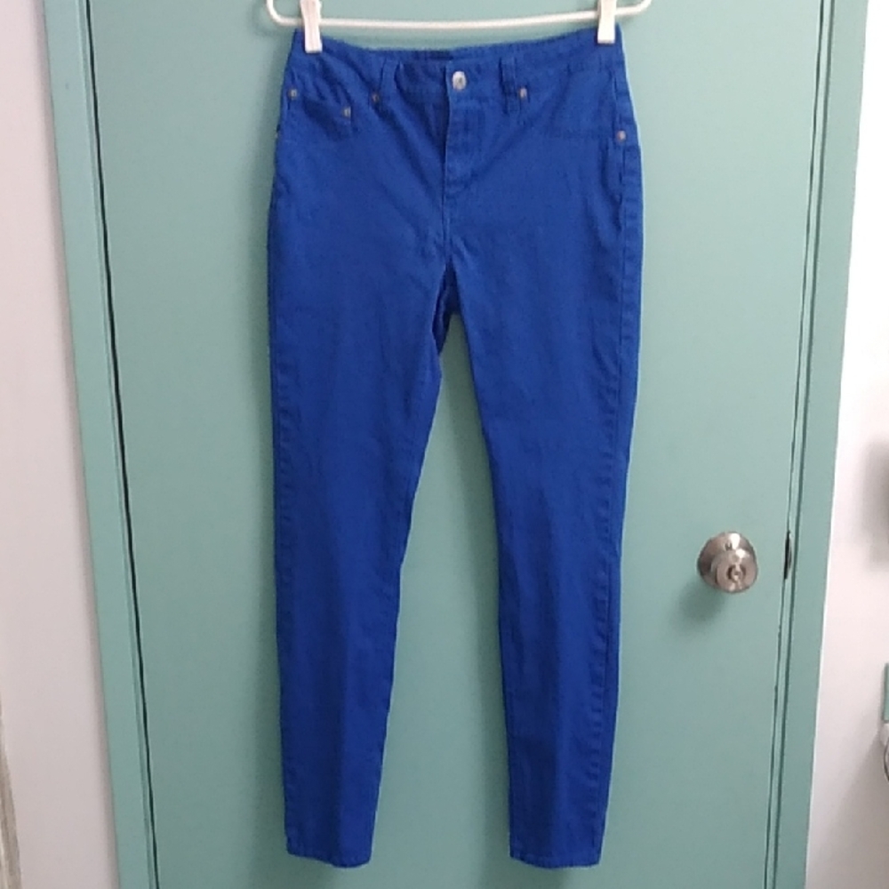 Women's  Blue Skinny Jeans Cotton / Spandex With Stretch Size 8